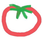 Eine Tomate, ein Kreis.