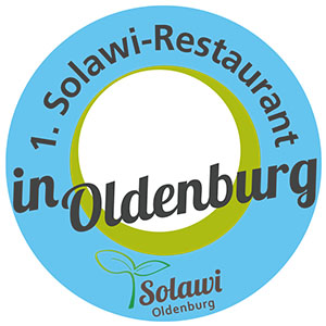 Siegel „1. Solawi-Restaurant in Oldenburg“.